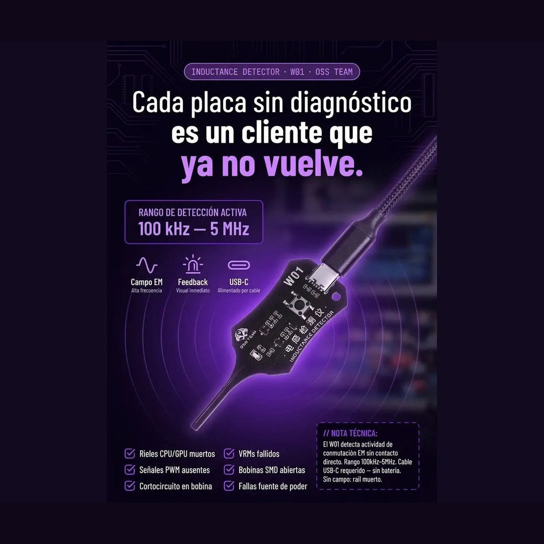 InducTaster Pro — Probador de Inductancia Sin Contacto 🔧