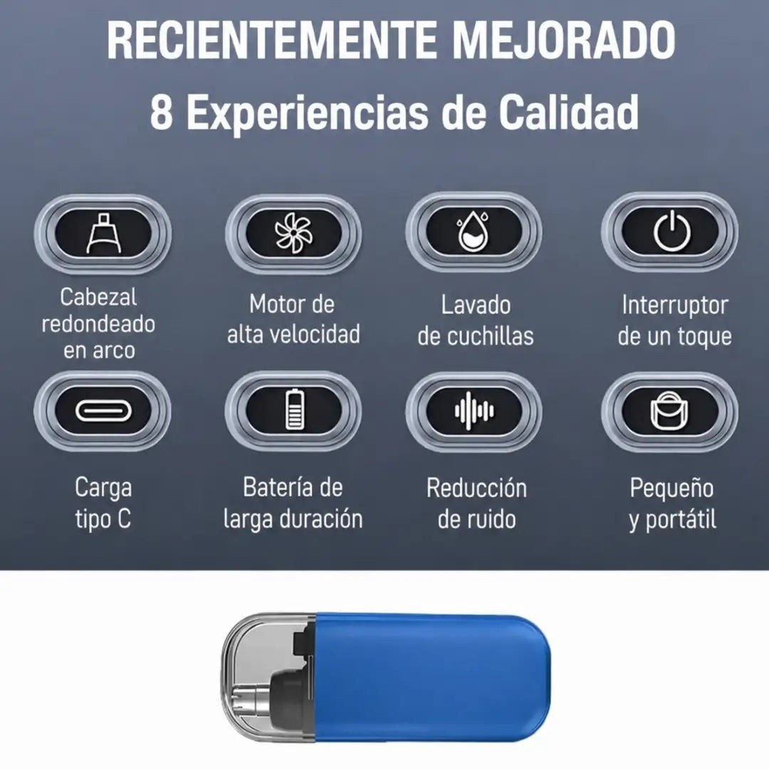 Recortador de Vello Nasal y de Oídos — Cabezal 360° Lavable ✂️