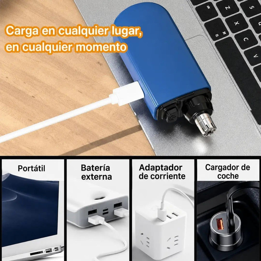 Recortador de Vello Nasal y de Oídos — Cabezal 360° Lavable ✂️