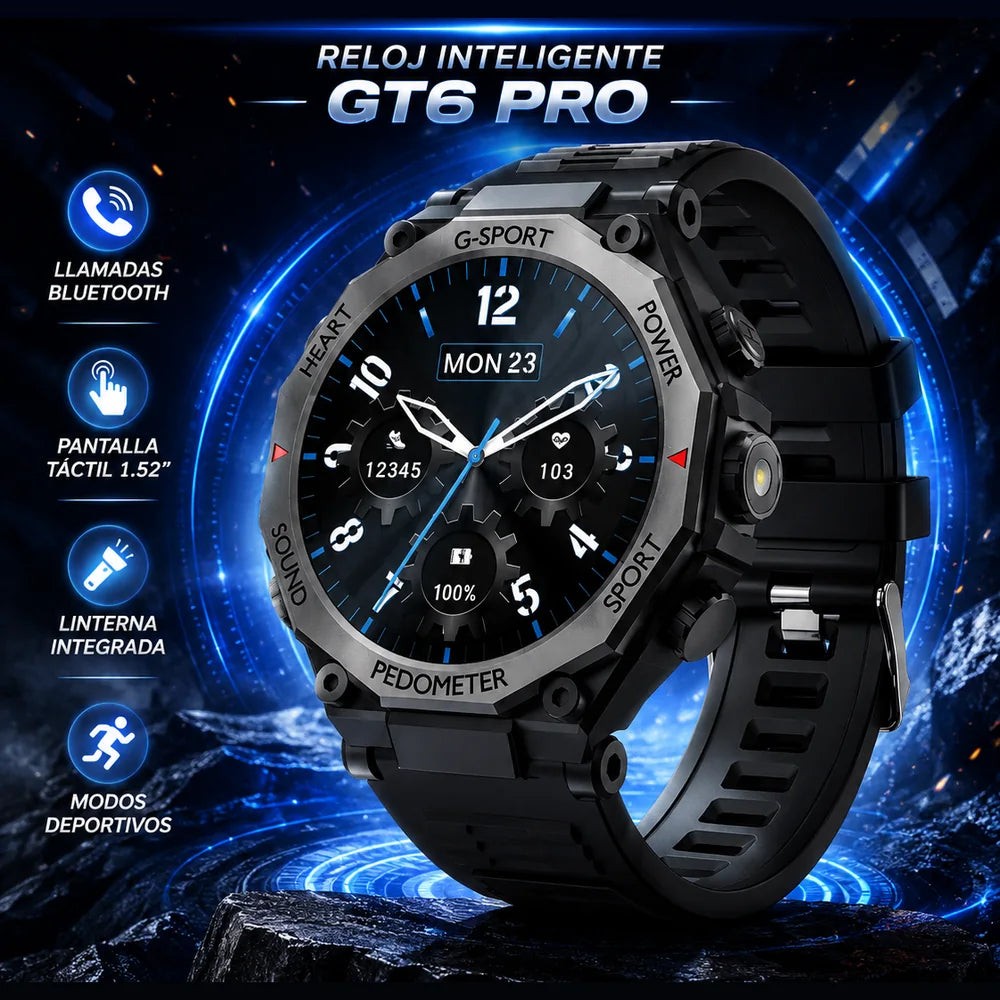 Reloj Inteligente GT6 Pro ⌚ Llamadas Bluetooth y Linterna — 1