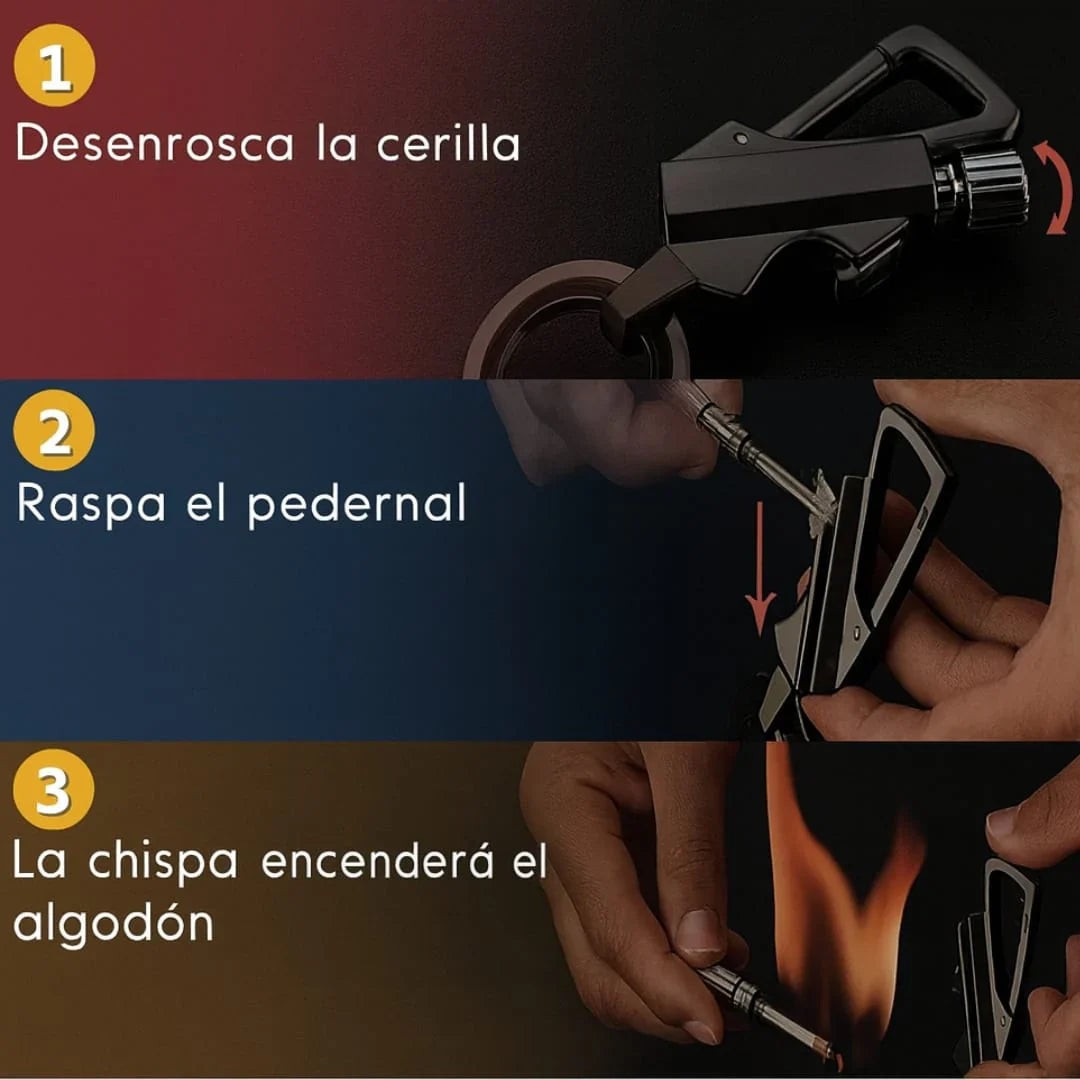 Encendedor, Abridor y Llavero 3 en 1 🔥 Cerilla Permanente — 4