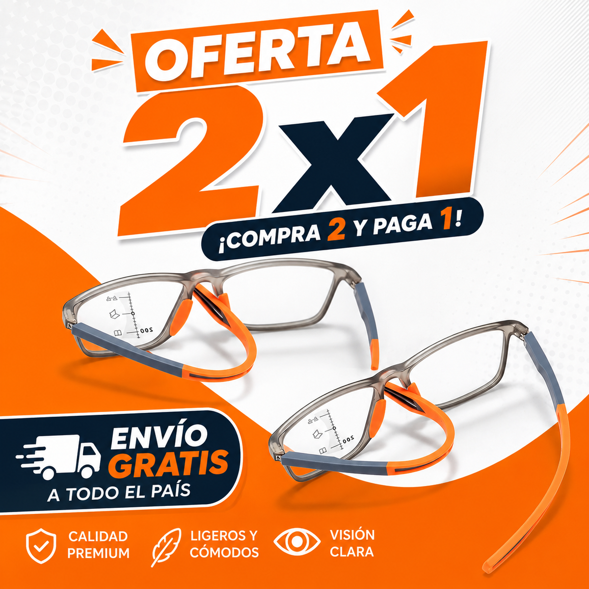 Gafas TR90 PowerFlex Multifocales 🕶️ Oferta 2x1 + Estuche