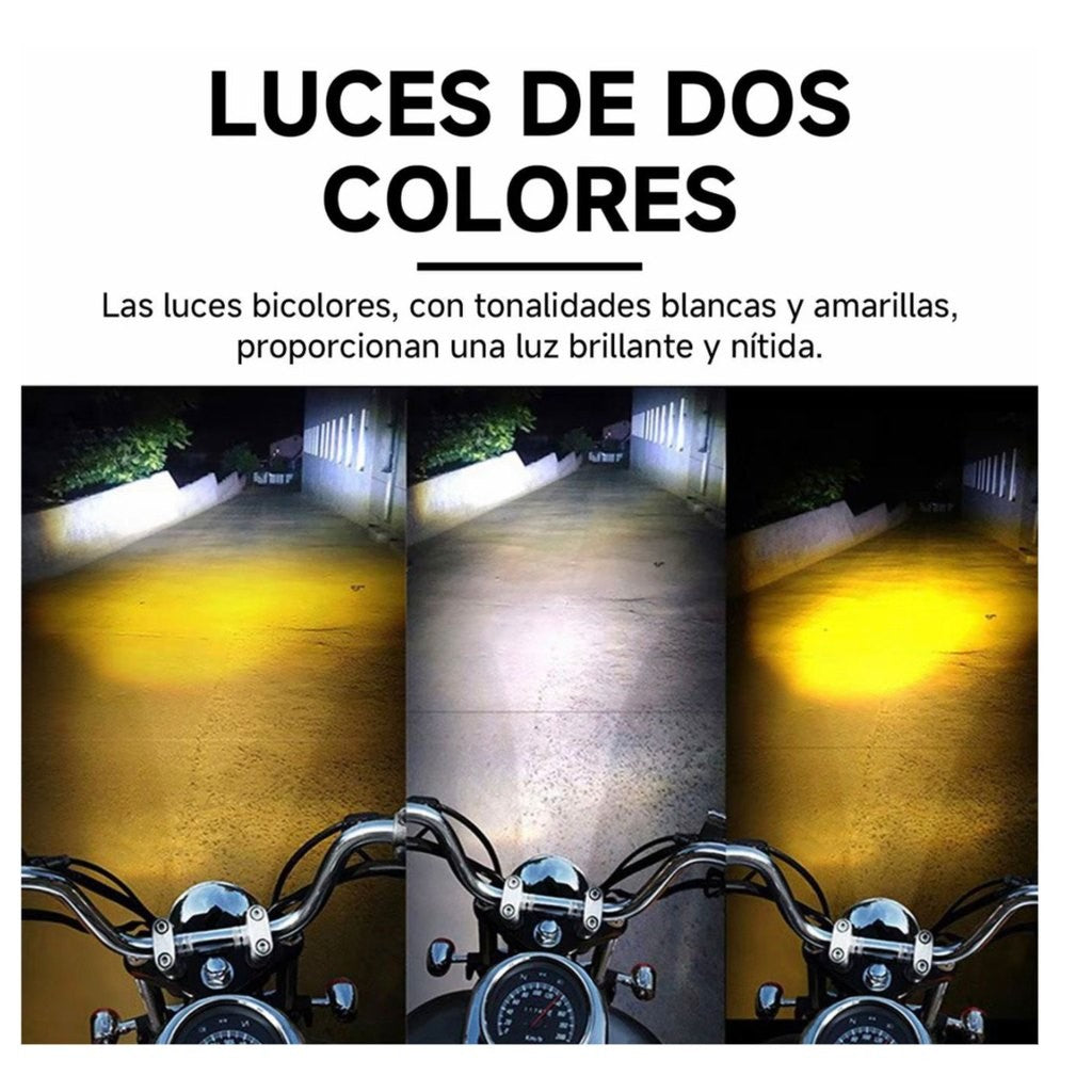 Faros LED Auxiliares de Largo Alcance — Pack 2 · Luz Blanca y Ámbar 🔦 — 2