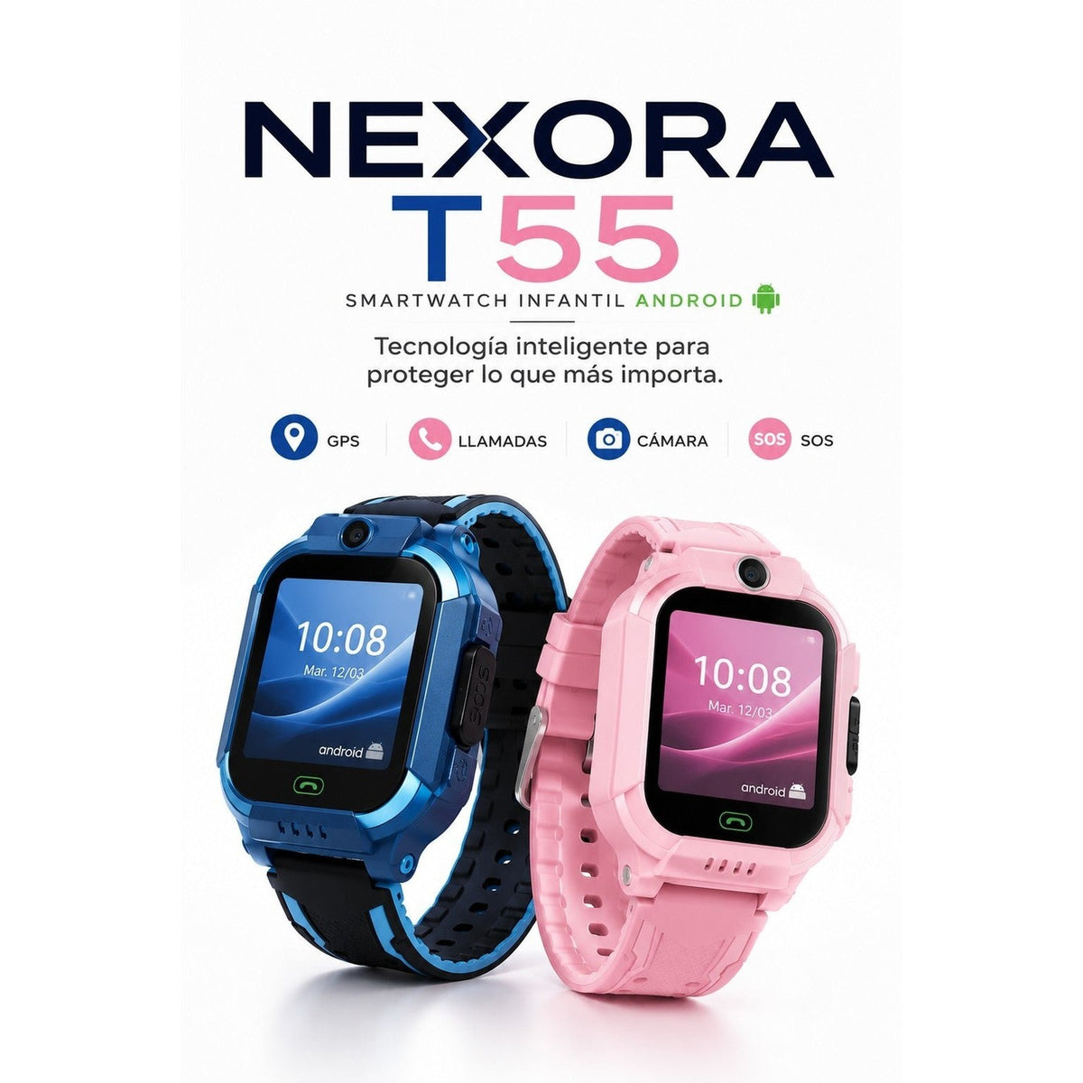 NEXORA Pro — Smartwatch Infantil con GPS, Llamadas, Cámara y SOS 📱 — 2